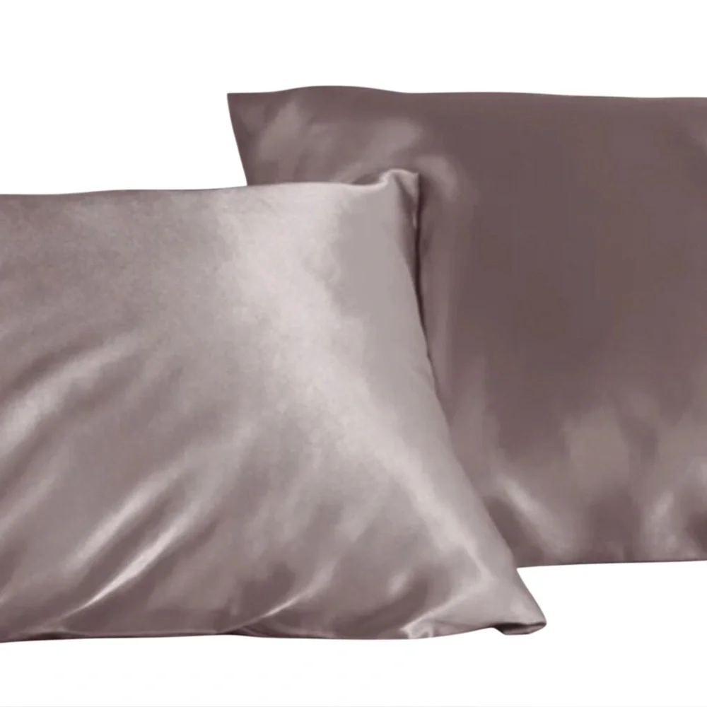 2pc BEDSURE Solid Satin Pillowcase Set Dusty Rose King